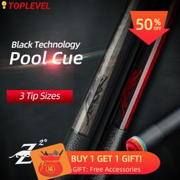 Billiard Cues PREOAIDR 3142 King Billard Pool Cue Maple Carbon Shaft Black Technology Stick 12 5 11 8 10 8mm Rainbow Tip Uni lock Joint 148cm 230413