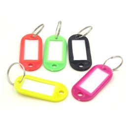 Keychains Lanyards Mix Color Plastic Keychain Key Tags Id Label Name With Split Ring For Baggage Chains Rings Drop Deliver Dhgarden Dhvc6