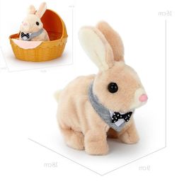 Freeshipping Happy Robot Rabbit Electronic Toys Plush Rabbit Pet Toy Walk Arch Nose Shake Ears Toys For Children Birthday Gifts Igxow