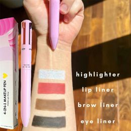 Eyebrow Enhancers 3pcs 4 In 1 Eyebrow Makeup Pen Multifunctional Cosmetics Pens Waterproof Eyeliner Eye Brow Pencil Long-lasting Highlighter Tools 231113