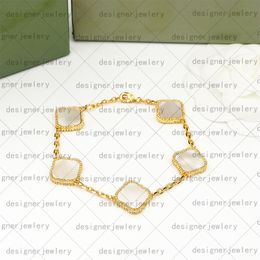 pulseira de ouro para mulheres colar de corrente de trevo de quatro folhas brinco designer de joias pulseira de amor moda charme festa mexicana flores brancas ônix pulseira de trevo feminino