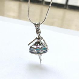 Pendant Necklaces Silver Plated Ballet Girl Pearl Dance Shape Cage Necklace Lovely Charms