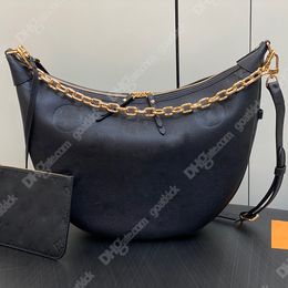 Designer Loop Hobo Bag Women Fashion Shoulder Bags Cosmetic Underarm Half Moon Baguette Handbag Crossbody Tasche Metal Chain Collection M81098 Tote Purse