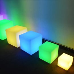 decor LED bar stools luminous cube creative outdoor waterproof stool mini cube light wedding walkway aisle flower stand wedding stage backdrop imake 813