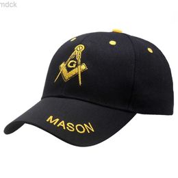 Ball Caps New Embroidery Masonic Baseball Cap Men Freemason Symbol G Templar Freemasonry Hat Men Women SnapbackTrucker Dad Hat Caps