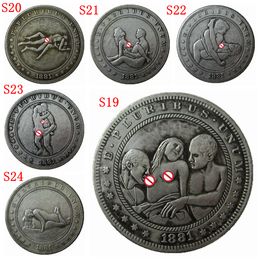 1881-CC sexy Hobo Coins USA Morgan Dollar Hand Carved Crafts Copy Coins Metal Crafts Special Gifts