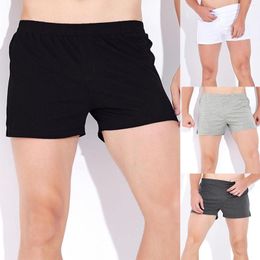 Gym Clothing Mens Summer Solid Colour Cotton Pants Elastic Band Loose Quick Dry Casual Sports Shorts With Pockets