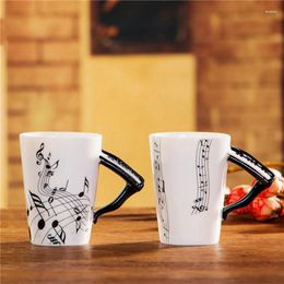Mugs Creative Novelty Piano Handle Ceramic Cup Coffee Milk Personality Mug Unique Instrument Gift