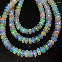 Loose Gemstones BEADS Opal Roundelle FACETED 6-8mm Wholesale For DIY Jewellery Necklace 16cm