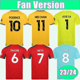 23 24 RAUL TRAORE Mens Soccer Jerseys LEMINA NETO PODENCE SARABIA HEE CHAN J. OTTO KILMAN Home Away 3rd Goalkeeper Short Sleeves Football Shirt Uniforms