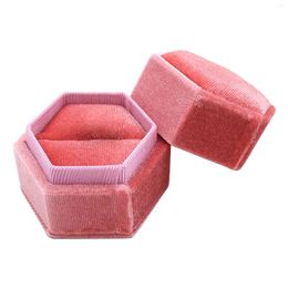 Jewellery Pouches Wedding Ceremony Single Slot Easy Use Removable Lid Proposal Velvet Hexagonal Ring Box Birthday Romantic Anniversary