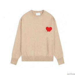 AM I Paris Amis Fashion Winter Warm Kintted Jumper Designers Amisweater Sweater Embroidered Coeur Heart Love Jacquard Round Neck Sweatshirts Bright Color OF3V