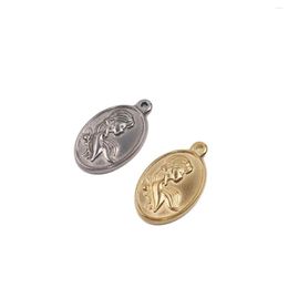 Charms 5pcs 15 25mm Wholesell Stainless Steel High Quality Girl Pendant DIY Necklace Earrings Bracelets Unfading 2 Colors