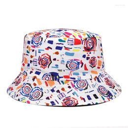 Berets 2023 Cotton Sea Animal Pattern Bucket Hat Fisherman Outdoor Travel Sun Cap For Men And Women 182