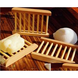 Soap Dishes Fashional Bathroom Soap Tray Handmade Wood Dish Box Wooden Dishes As Holder Home Accessories Drop Delivery Home Garden Bat Dhjqr