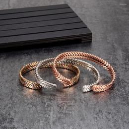 Bangle Ikuinen Twisted Copper Magnetic Bracelet Rose Bangles Adjustable Cuff Soft Jewelry For Women