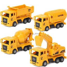 Diecast Model Cars Children's Simulation Engineering Vehicle Inertia Pull Back Model Toys for Boy Excavator Truck GiftsL231114