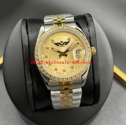 16 Style Mens Watches 41mm 36mm 278381 278238 Gold Dial Watch Automatic Mechanical movement Mens Diamond Bezel Stainless Steel Wrist Designer Watches Two Tone Gold