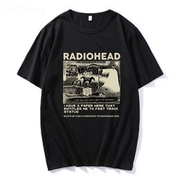 Men's T-Shirts Radiohead T Shirt Men Vintage Classic Tees North America Tour Rock Boy Camisetas Hombre Hip Hop Unisex 100%Cotton Oversized Tops 230414