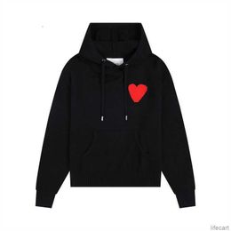 Amisweater pull Knitted Sweater Hoody AM I Paris Hooded Pullover Men Women Casual Sweatshirts AMIParis Coeur Heart Love Pattern Sweat Jumper AMIs OI1S