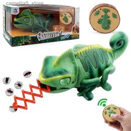 Electric/RC Animals RC Cabrite Intelligent Robot Animal Remot Control Chameleon Walk Eat Electronic Lizard Pets Electric Toys Kids Birthday Gift Q231113