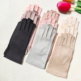 Sleevelet Arm Sleeve Summer Thin Cotton Dot Fingerless Cycling Non slip Breathable Sunscreen Driving Gloves 230414