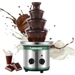 Other Kitchen Dining Bar Huanyu Chocolate Fountain Fondue Machine Stainless Steel Tower 3lbs Capacity for Candy 231113