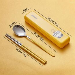 Dinnerware Sets Spoon Exclusive Ip Authorization Convenient To Travel Cutlery Set Unique Cartoon Design Safety Chopsticks Single Person