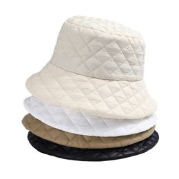 Wide Brim Hats Bucket Autumn Winter Ultra Light Down Cotton For Women Panama Fishing Cap Fashion Vintage Luxury Fisherman Hat Men 231113
