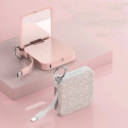 Compact Mirrors THE MIRROR smart mirrow SKIN CARE TOOL Inlaid rhinestones magic mirror pocket mirror mobile power bank with charging cable 231113