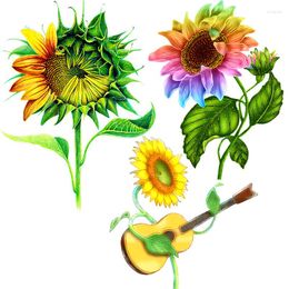 Wall Stickers Three Ratels QCF54 Funny Sunflower Art Watercolour Sticker For Home Decoration Livingroom Toilet Frige Decal