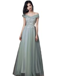 J2118 Greydish Green Long Bridesmaid Dresses Lady Girl Women Princess Robe Banquet Performance Dance Ball Dress Formal Gown