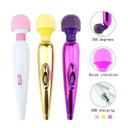 Vibrators Fairy Av Stick Usb Charging Speed Regulation Female Masturbation Massager Vibrating According to Adult Fun Products 220516