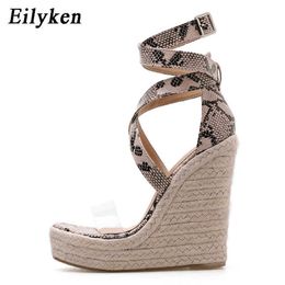 top Summer Serpentine Open toe Women Platform Sandals Gladiator Fashion High Heels Wedges Espadrilles Ladies Shoes 230306