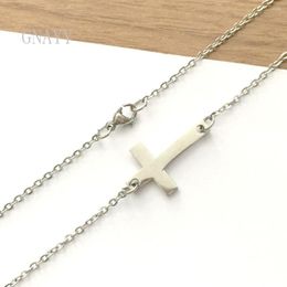 Pendant Necklaces 5pcs In Bulk Gifts For Women Thin Stainless Steel Fashion Cross Necklace Chain 18''