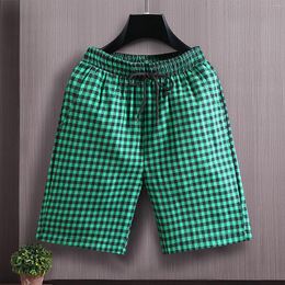 Running Shorts Japanese Plaid Men's Summer Korean Version Of Hip Hop Fried Street Ice Silk Men Active Mens Lounging