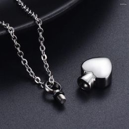 Pendant Necklaces Drop Stainless Steel Small Heart Cremation Urn Necklace For Ashes Memorial Keepsake Jewellery Women Men