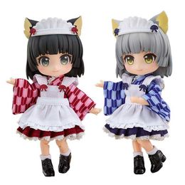 Action Toy Figures 14CM Anime Catgirl Maid Figure Yuki Sakura PVC Action Figure Movable Replaceable Kawaii Doll Collectible Model Toys AA230413