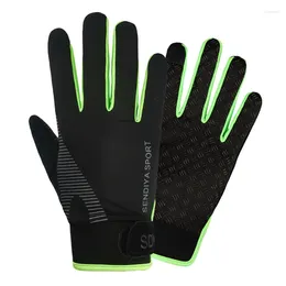Cycling Gloves Summer Ice Silk Full Finger Touch Screen Thin Breathable Sun Protection Quick Drying Gym Training Fishing