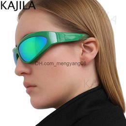 Sunglasses Punk Sports Y2K Star Sunglasses Women Men Cyber Steampunk Sun Glasses 2022 Luxury Brand Green Mirror Vintage Eyewear Shade UV400 T230414