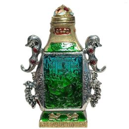 Bottles Vintage Old Peking Chinese Cloisonne Snuff Bottle Box Animal Figurines Statue