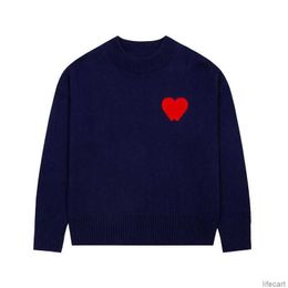 AM I Paris Designer Sweater Amiswater Jumper Hoodie Winter Thick Sweatshirt Jacquard A-word Red Love Heart Pullover Men Women Amiparis AMIs JEUC