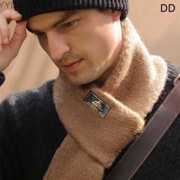 Scarves High Quality Men Scarf Winter Imitation Mohair Cashmere Muffler Outdoor Leisure Warm Knit Soft Simple Shl Male Japanese Teen YQ231114