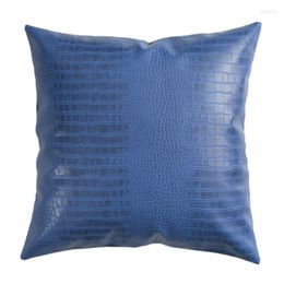 Pillow Case Leather Waterproof Pillowcase Square 45x45cm Bedside Sofa Cushion Cover Home Decor Crocodile Texture