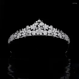 Hair Clips European And American Exquisite Leaf Petals Small Zircon Bridal Headdress Mori Sweet Wedding Crown Accessories