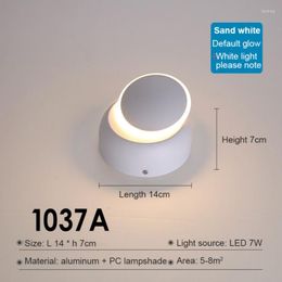 Wall Lamp Nordic LED Night Light Simple Bedroom Bedside Creative Living Room Kitchen Aisle Circular Rotatable