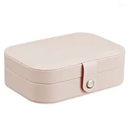 Jewelry Pouches PU Leather Portable Travel Storage Box Organizer Packaging Case Earring Ring Necklace Jewellery Easy To Use