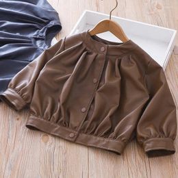 Jackets Girls Leather Jacket Outerwear Spring Autumn Clothes For Girl Children Fashion Coat 1-5 Year Old Baby