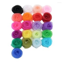 Scarves 45/60/70cm Children Perform Candy Scarf Women Summer Spring Transparent Square Chiffon Fashion Design Hair Band