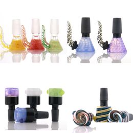 Smoking Pipes Accessories 14Mm Bowl Glass Male Joint Handle Beautif Slide Piece Smoke For Bongs Water Drop Delivery Home Garden Hous Dhmop